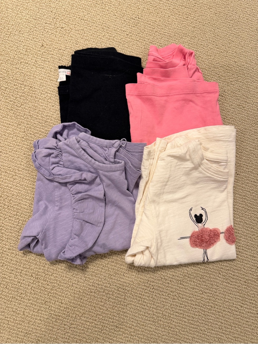 Girls Long Sleeve Tees bundle x4- gap, crewcuts, monica&andy